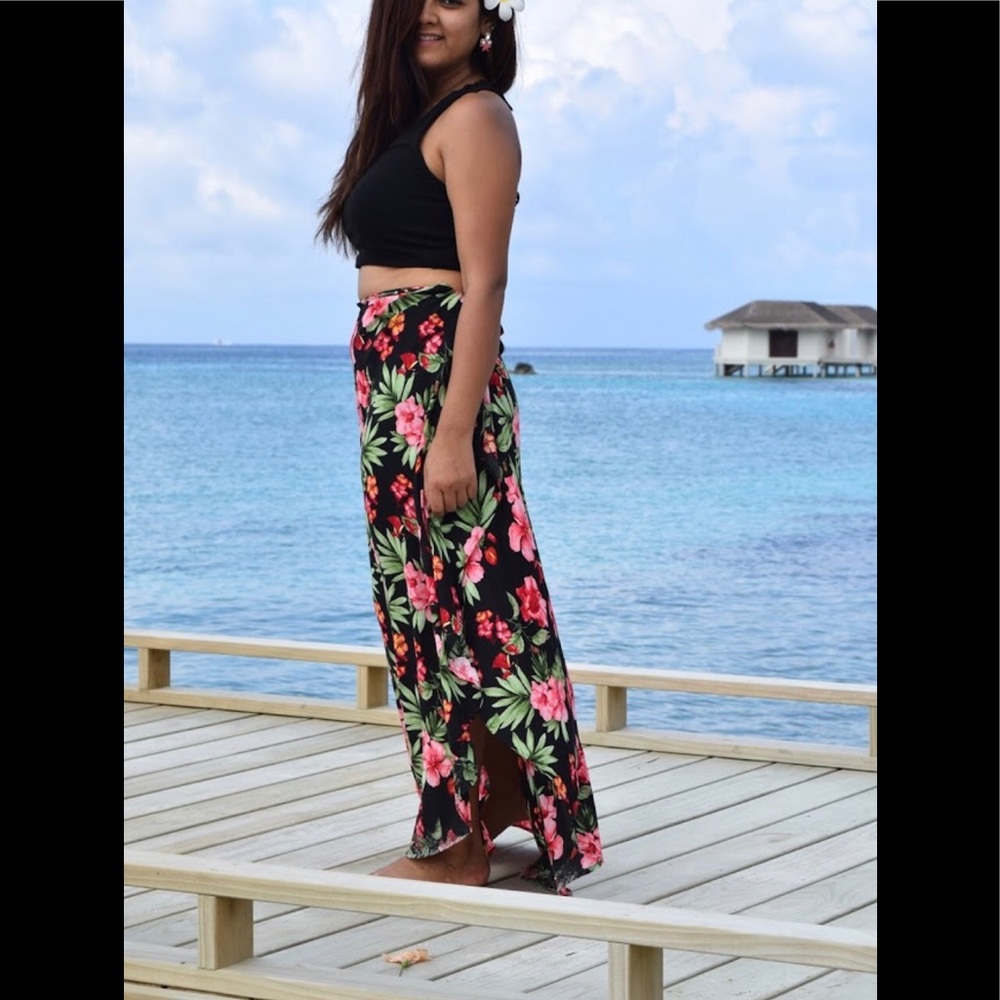 Floral wrap around skirt
